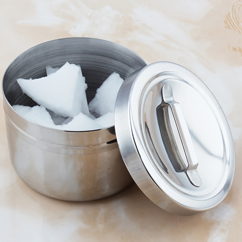 Contenedor de Desinfección de Acero Inoxidable con Tapa - Esterilizador Resistente para Herramientas Cosméticas y de Uñas, Tanque de Sanitización Manual sin Alcohol para Hogar, Salón o Spa, Acabado Pulido, Alta Calidad, Profesional para Esteticistas