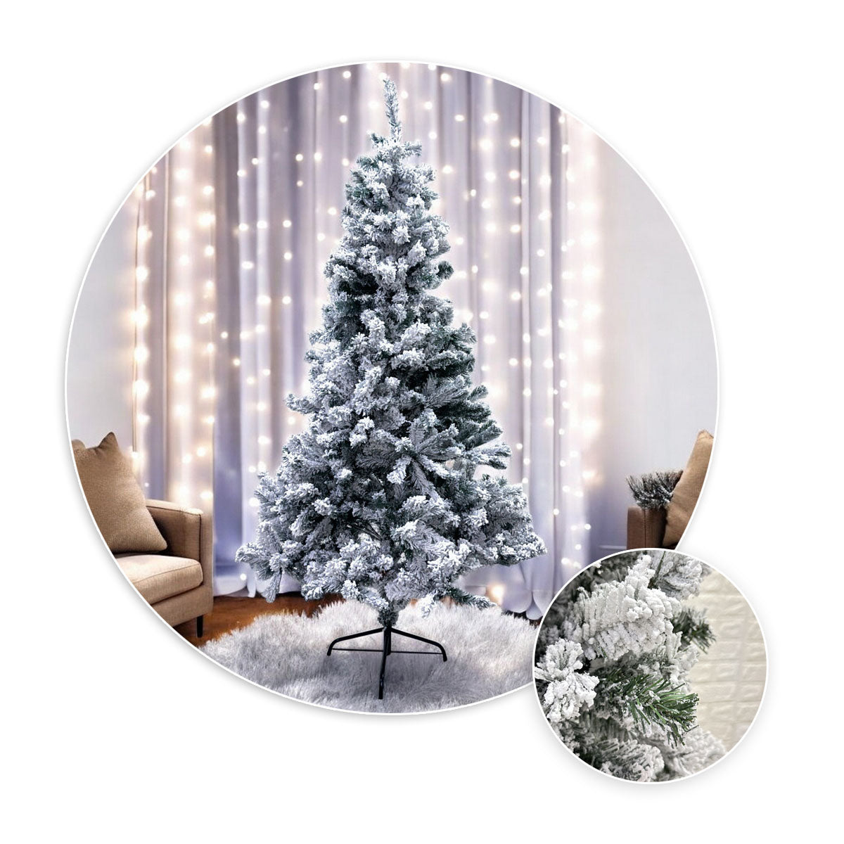 Árbol Navidad Efecto Nevado 1.80m 370 Ramas ANTYU1-180SNOW