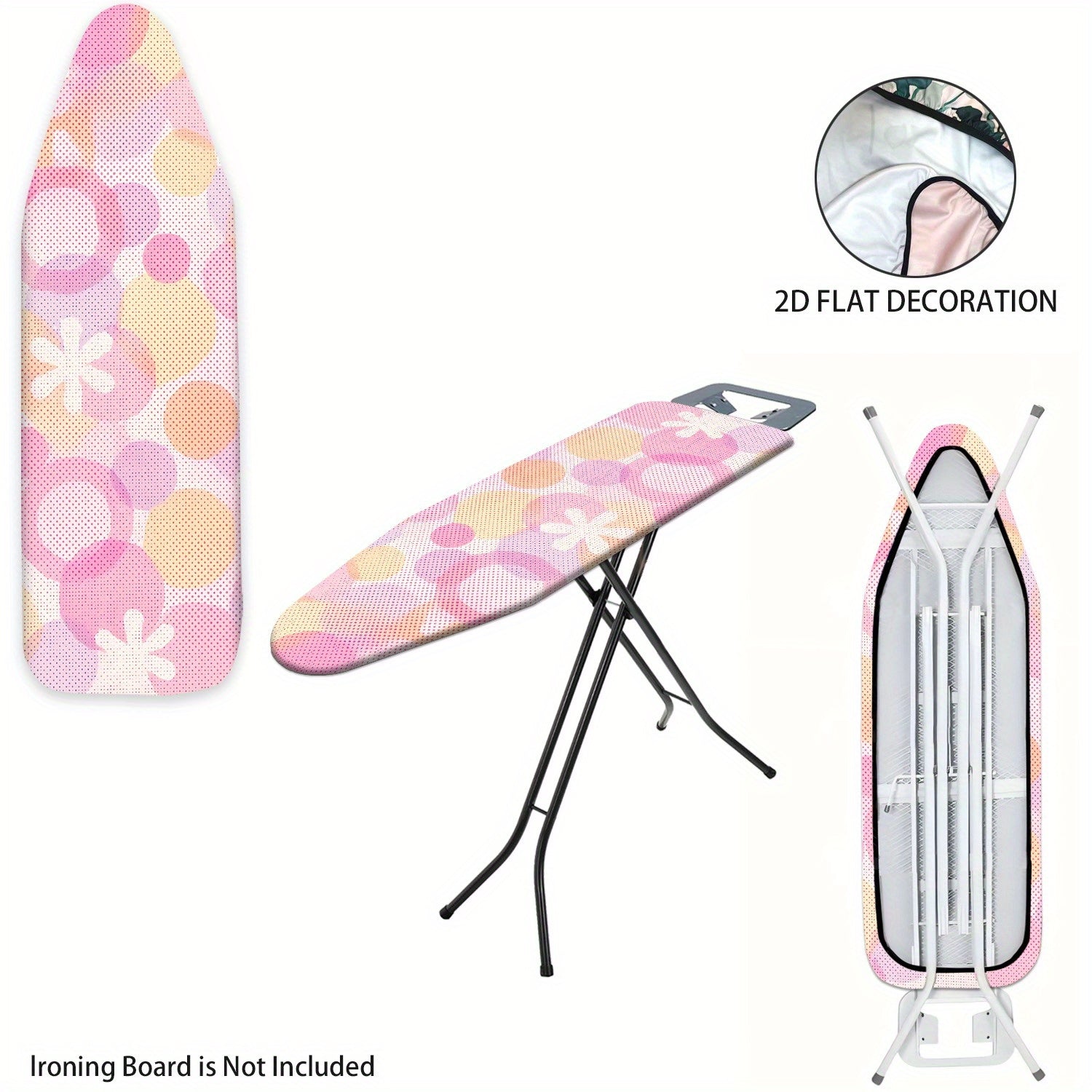 Fundas para Tabla de Planchar Resistentes con Superficie Antideslizante - Protector de Tamaño Completo, Lavable a Máquina, Apta para Mesas de Planchar Estándar (Tabla No Incluida) - Decoración para Lavandería en Rosa/Beige/Gris/Azul/Rojo//Blanco - Acceso
