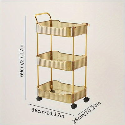 1-Pack Estante de Almacenamiento Multifuncional de 2/3/4 Niveles, Mesa para Comer con Gabinete Móvil, Carro Organizador de Botellas y Snacks de Varios Pisos, Caja de Almacenamiento de Pie para Dormitorio o Sala de Estar