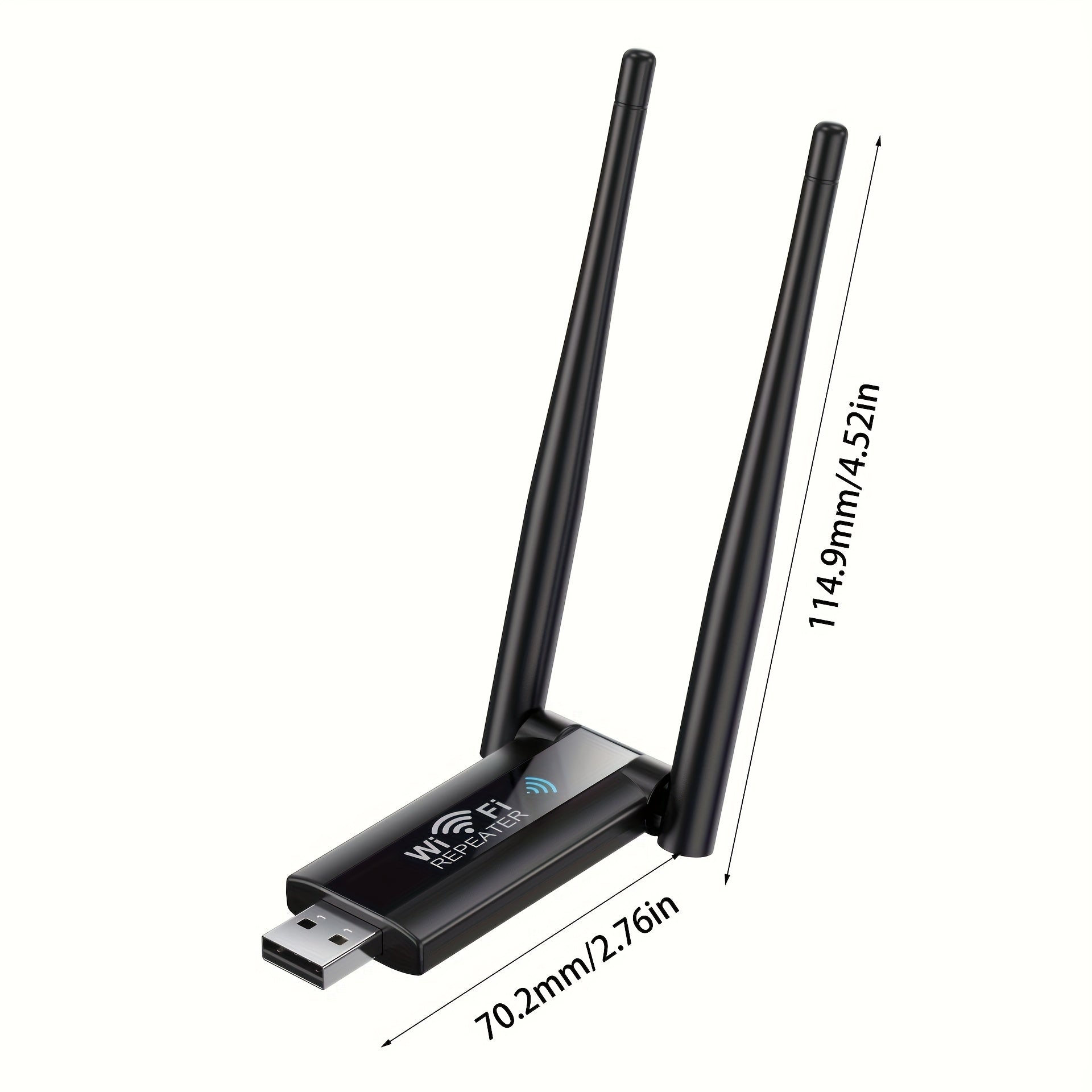 Extensor de WiFi USB Ourlife de Doble Banda 300Mbps 2.4GHz con Antenas Dobles para Cobertura Total del Hogar, Amplificador de Señal de Larga Distancia