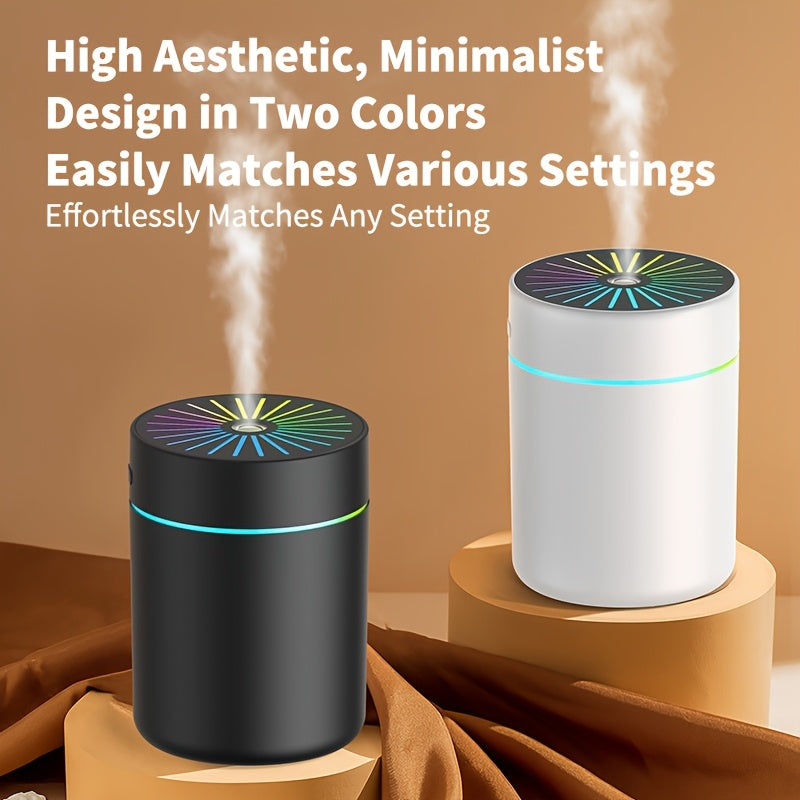 1 ud. Nuevo Humidificador de Moda con Difusor de Aromas Colorido y Bruma Hidratante Nano, Volumen Alto de Niebla y Funcionamiento Silencioso, Apto para Coche, Dormitorio, Oficina, Alimentado por USB, 180ml