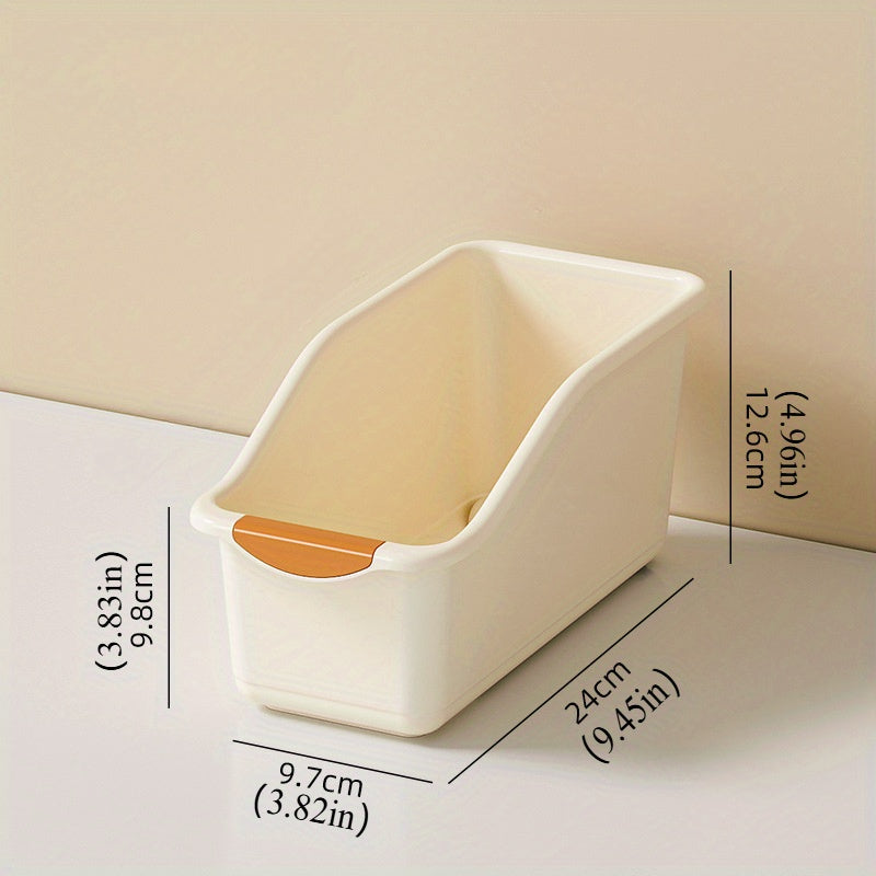 Juego de 2 cajas de almacenamiento plásticas multifuncionales, diseño curvo ideal para organización del hogar, perfectas para productos de limpieza y artículos esenciales del hogar, cajas, canastas y contenedores para organizar