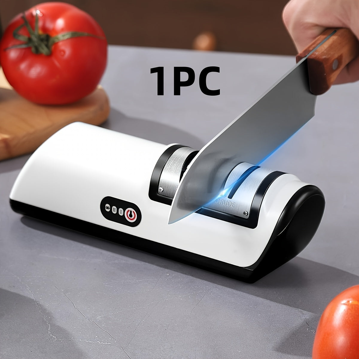 Juego de afiladores de cuchillos eléctricos, recargables vía USB, con un proceso de afilado de dos etapas y velocidades ajustables, adecuado para cuchillas de cerámica y acero, perfecto para cuchillos de cocina de chef, alimentado por una batería de liti