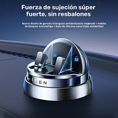 Soporte para Teléfono de Coche con Diseño Triangular Mejorado por Lisen - Sujeción Fuerte, Alta Calidad, Montura Giratoria para Salpicadero con Base de Silicona Nano para iPhone (Sin Necesidad de Batería)