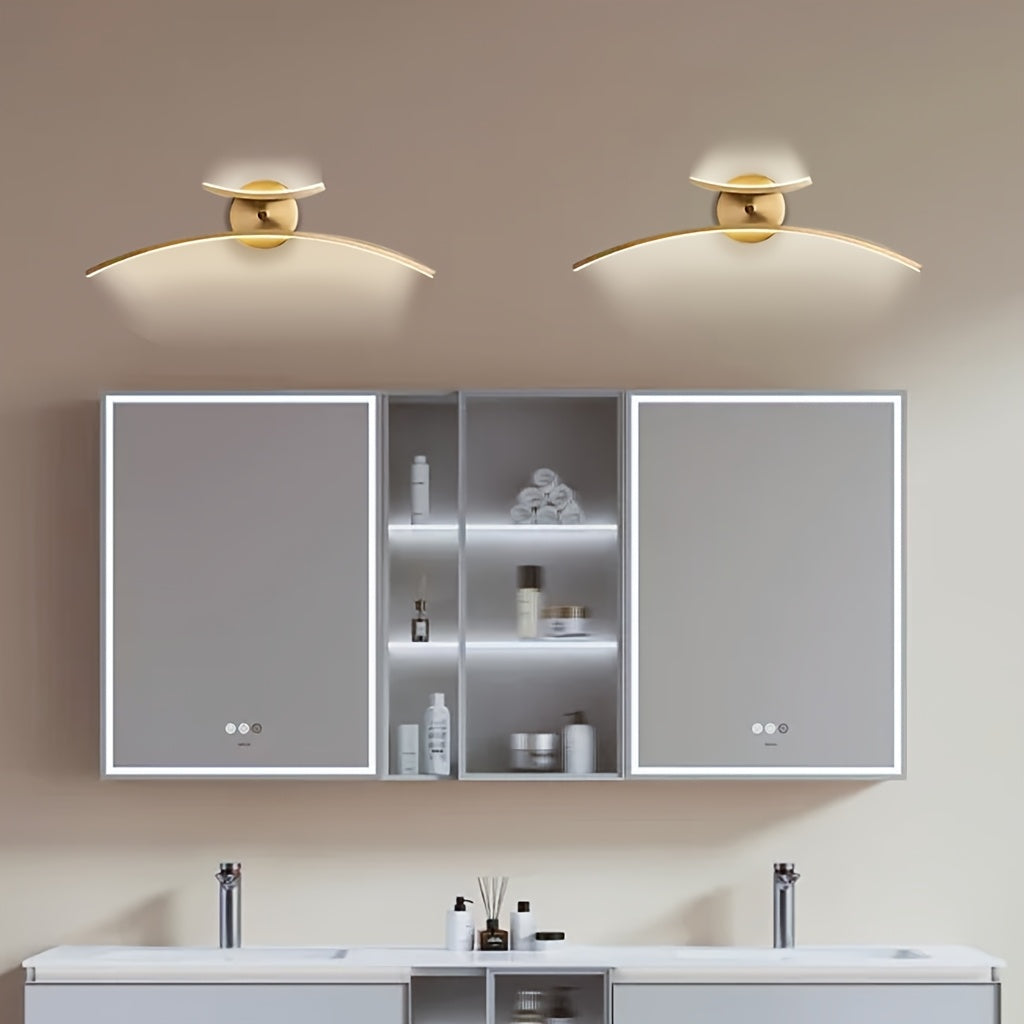 Lámpara de pared moderna y ajustable con pantalla de acrílico - Temperatura de color ajustable, 3 temperaturas de color ajustables, ideal para espejo de tocador de baño y decoración de pared de dormitorio, cableado duro, 110V-240V, lámpara de pared de ba