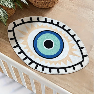1 Alfombra Gruesa Antideslizante Con Diseño De Ojos, Tapete Para La Puerta Del Dormitorio, Tapete Para El Baño, Decoración Del Hogar, Alfombra Decorativa Para La Sala De Estar, Decoración De La Habitación
