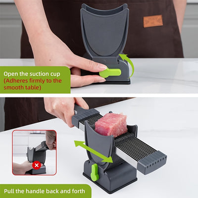 Juego de cortador de carne manual SENBOWE, cortador de carne de cocina ABS para carne de vaca, salmón, cordero, verduras, sin carga, no requiere batería, para cocinar, barbacoa, platos calientes