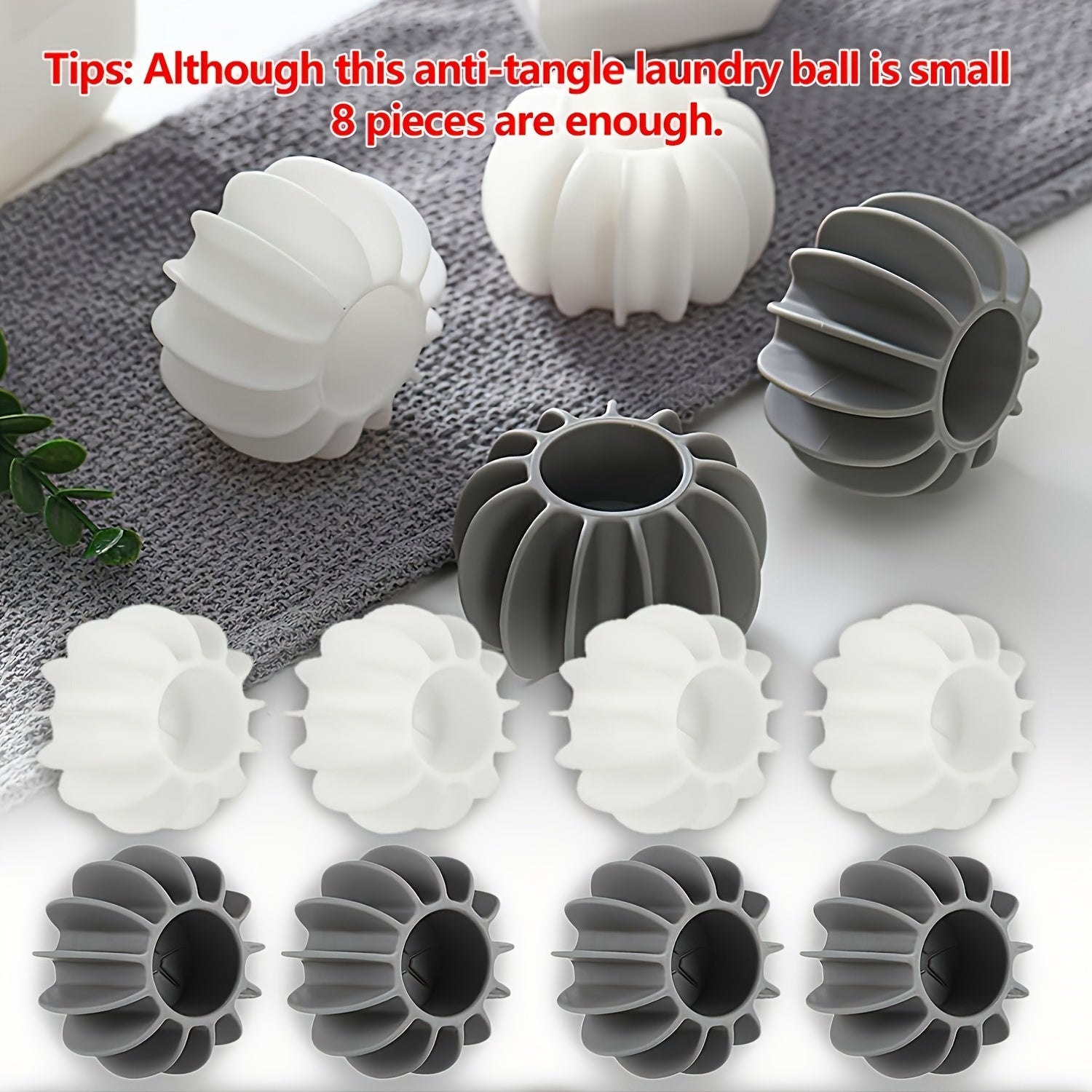 8pcs, Bola para Secadora de Ropa, Bola de Lavandería Reutilizable, Bola de Lavado para Lavadora, Bola Suavizante de Tela, Bola de Secado de Ropa, Bola Anti-enredos para Lavandería, para Reducir Arrugas, Suministros de Limpieza, Gadgets para el Hogar