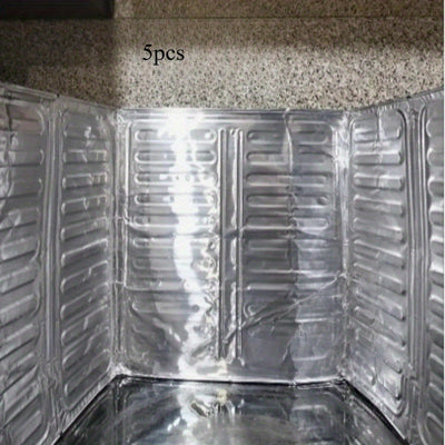 Tapete de Aluminio Resistente para Estufa - Diseño Triple Plegable, Protector Anti-Salpicaduras Antiadherente, Resiste Calor hasta 450°F (Compatible con Cocinas a Gas/Eléctricas e Inducción), Ahorra Espacio en la Encimera, Acabado Metálico Elegante y Sup