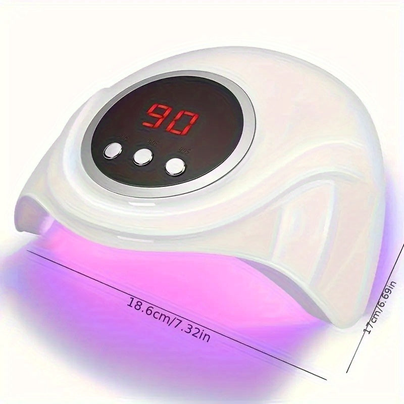 Secador de uñas LED profesional con sensor de movimiento y temporizador de infrarrojos automático - 24 LED de luz dual, lámpara de curado rápido alimentada por USB, adecuada para manos/pies, 3 modos de temporización (30s/60s/90s), pantalla LCD, diseño de
