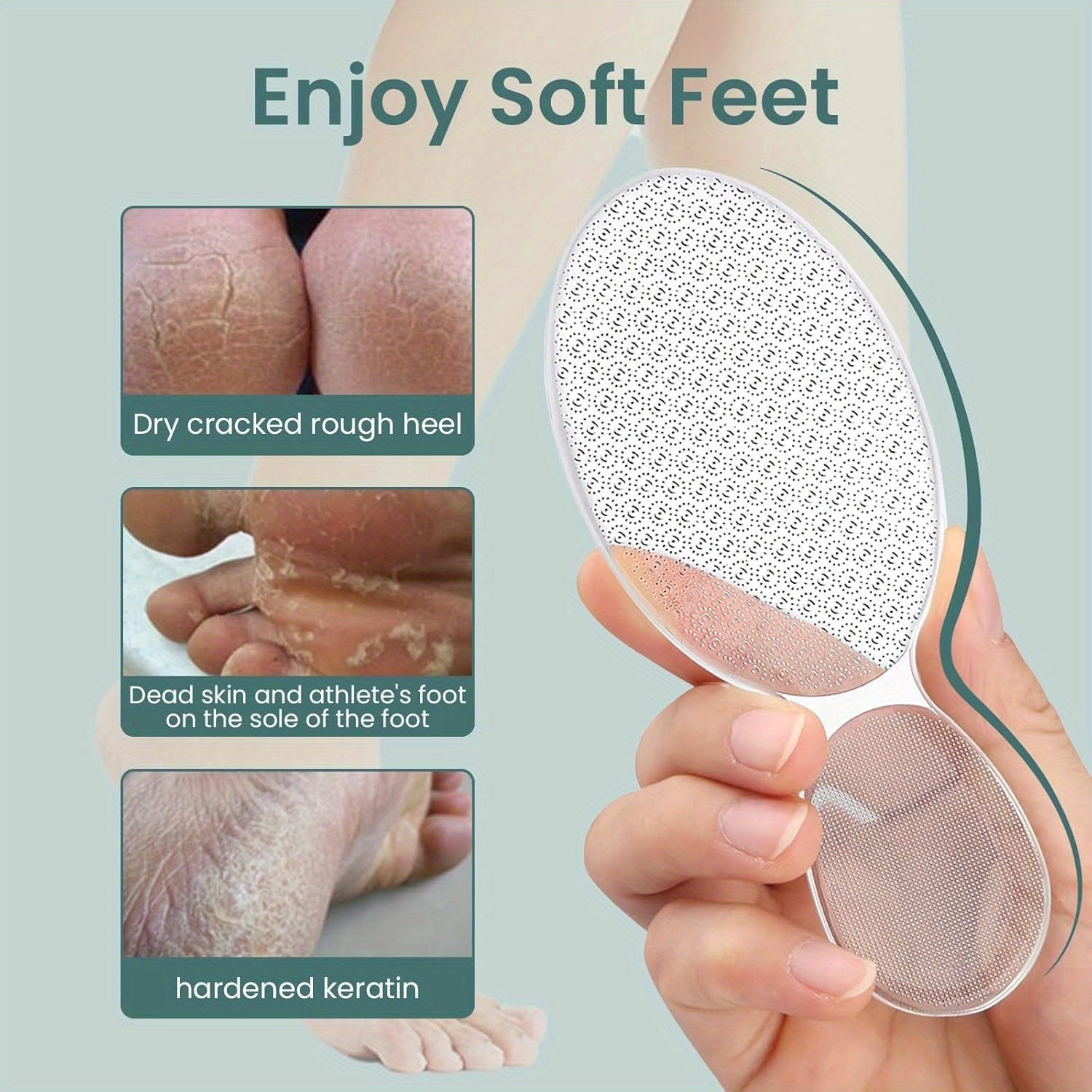 Limpiador de Uñas y Vidrio Nano Doble Cara - Amoladora Manual para Pies y Manos, Sin Necesidad de Energía, Portátil en Color Beige Claro Suave, Herramienta de Pedicura/Manicura de Calidad Profesional, Diseño Higiénico e Irrompible - Regalo Ideal de Navid
