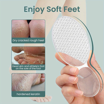 Limpiador de Uñas y Vidrio Nano Doble Cara - Amoladora Manual para Pies y Manos, Sin Necesidad de Energía, Portátil en Color Beige Claro Suave, Herramienta de Pedicura/Manicura de Calidad Profesional, Diseño Higiénico e Irrompible - Regalo Ideal de Navid