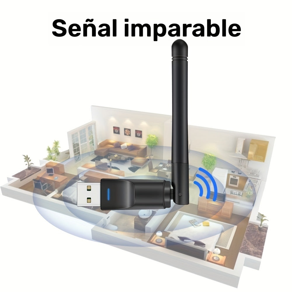 Mini Adaptador WiFi USB Red Inalámbrica De 150Mbps Transmisor Inalámbrico WiFi USB Set Top Box Tarjeta Receptora Inalámbrica IPTV Tarjeta De Red Receptor Wi-Fi Para PC Computadora Portátil De Escritorio 2.4GHz