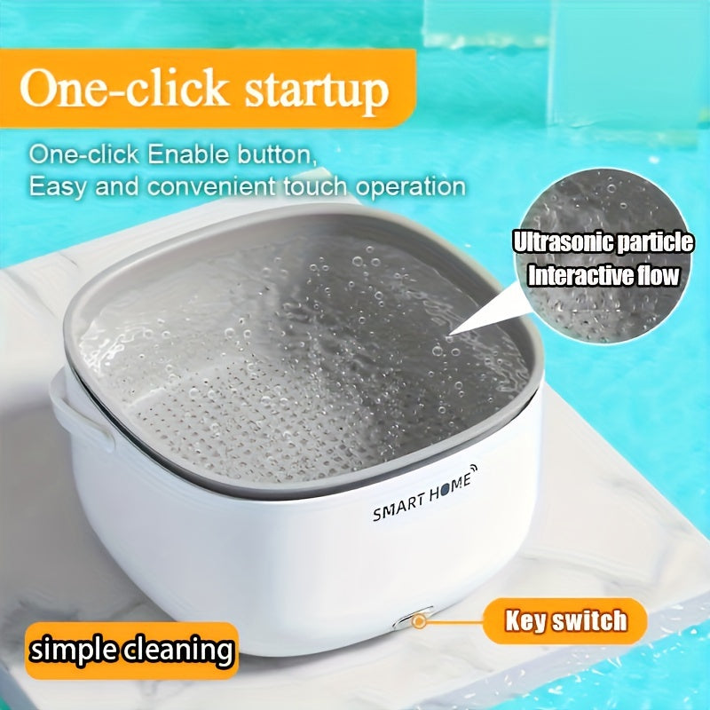 Rinser Automático de Verduras y Frutas con Cesta de Limpieza de Gran Capacidad - Lavaplatos Portátil para Cocina, Diseño Ahorrador de Espacio para Hogar, Granja o Viaje - Construcción en Material PP (Funciona con Baterías No Incluidas), Herramienta de Li