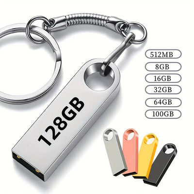Memoria USB, Opciones de Capacidad 512MB/8GB/16GB/32GB/64GB/100GB, Ideal para Teléfonos Móviles, Portátiles y Almacenamiento Externo de Datos, Fotos y Música, Diseño Elegante con Llavero, Conectividad Versátil