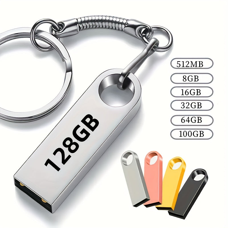 Memoria USB, Opciones de Capacidad 512MB/8GB/16GB/32GB/64GB/100GB, Ideal para Teléfonos Móviles, Portátiles y Almacenamiento Externo de Datos, Fotos y Música, Diseño Elegante con Llavero, Conectividad Versátil