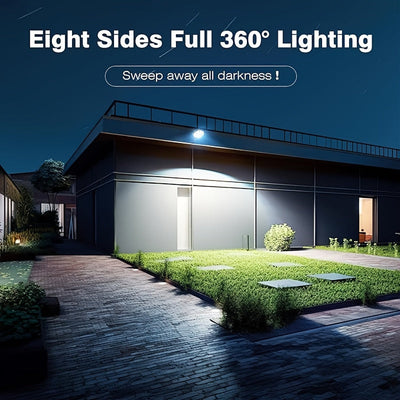1/2 piezas de 168 Led/Cob, fácil de instalar, luz solar exterior octagonal, 168 cuentas de LED, ajuste de 180 °, control remoto y poste - Perfecto para jardines, patios y uso comercial.