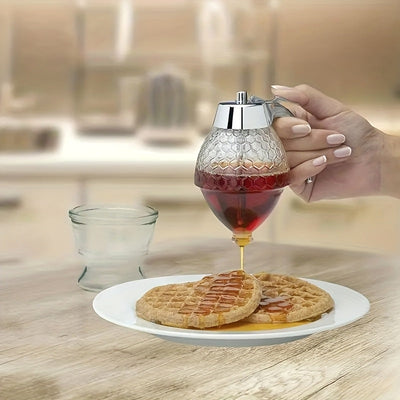 Dispensador de miel con base, ideal para jarabes, salsas y condimentos, multifuncional para cocina, apto para aceite de oliva, chocolate y leche condensada