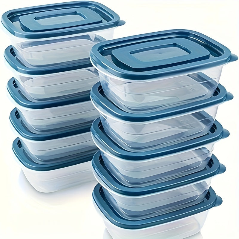Juego de 10 recipientes reutilizables para almacenar alimentos con tapas herméticas, libres de BPA, ideales para cocina, oficina, escuela y picnics, seguros para lavavajillas y microondas