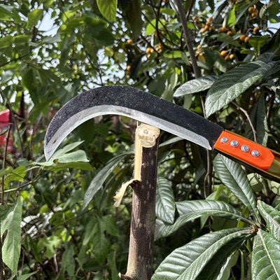 1pc Hoz de Acero Inoxidable Duradera - Mango Largo y Diseño Ergonómico, Herramienta Multifuncional para Cosecha, Corte de Hierba, Deshierbe y Jardinería | Hoja de Acero al Carbono con Construcción Robusta
