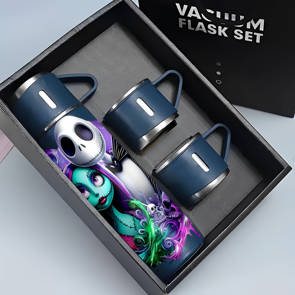 Juego de TAZAS AISLADAS DE ACERO INOXIDABLE de 17 oz Disney La Noche del Terror Antes de Navidad - A prueba de fugas, sudor y salpicaduras, termo para bebidas frías y calientes, ideal para exteriores, escuela y oficina. LHB03211