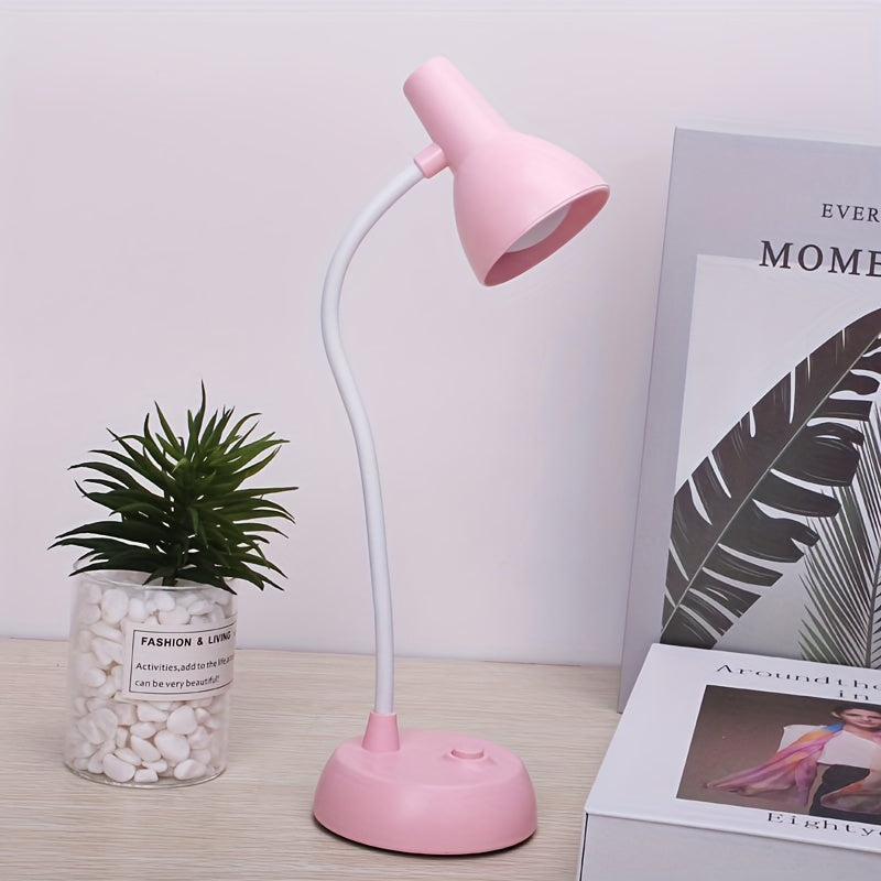 Lámpara de escritorio LED portátil, con control táctil y batería recargable, luz para lectura con protección ocular, cuello flexible, acabado pulido, diseño minimalista elegante, ideal para dormitorio y residencias estudiantiles