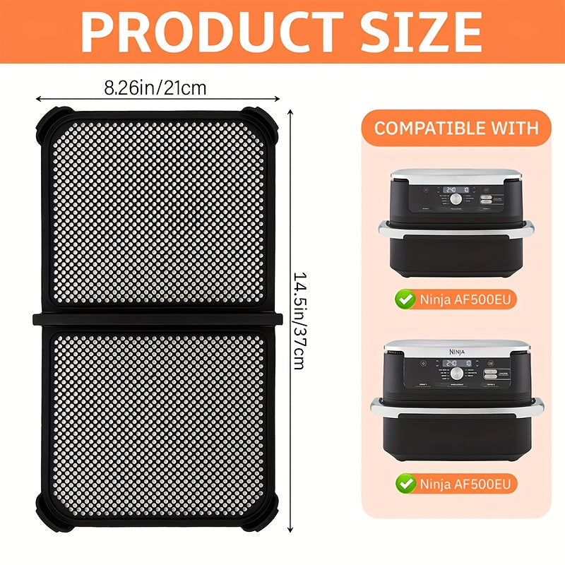 1 pieza de cubierta reutilizable para freidora de silicona contra salpicaduras, placa plegable negra para modelo Ninja AF500, diseño de malla plegable para evitar salpicaduras de aceite, ideal para cocinar y asar, protege eficazmente herramientas de horn