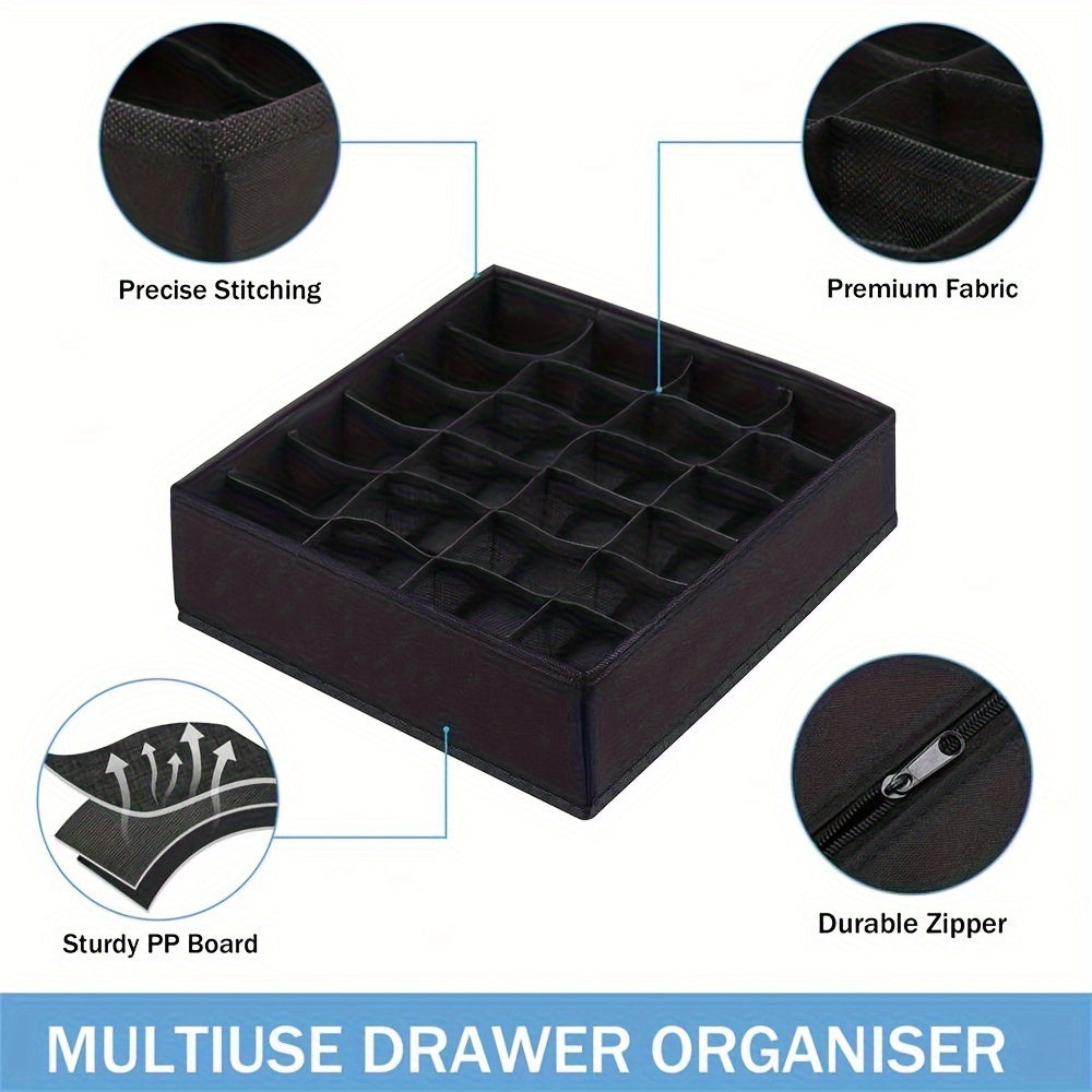 Organizador de Cajón Plegable con Diseño de Montaje por Tensión, Caja de Almacenamiento en Lona Antimoho para Ropa Interior, Calcetines y Prendas - 1 Unidad, Organización Compacta y Práctica, Color