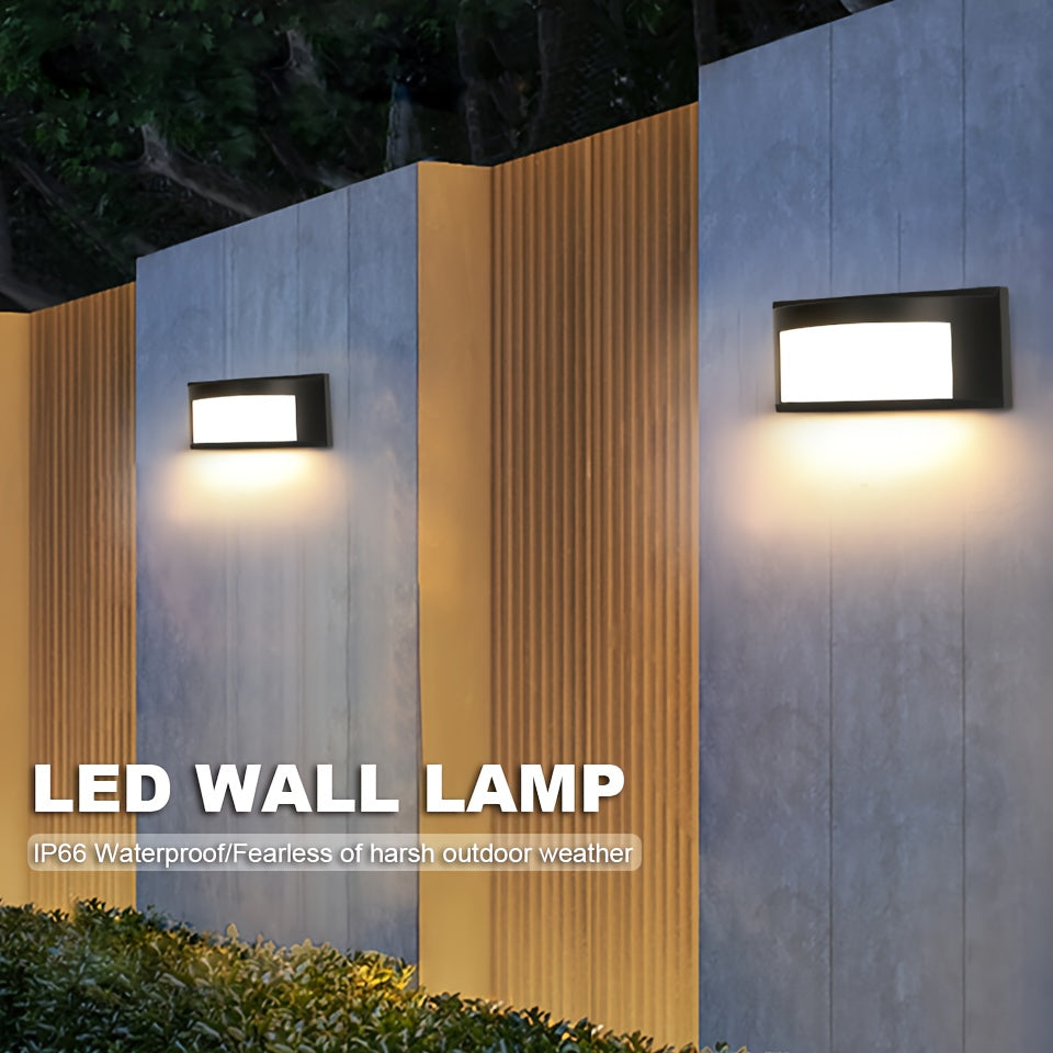 Aplique de pared LED PIBAOGU, diseño minimalista para interiores/exteriores, cableado a prueba de agua, 85V-265V, para patio, balcón, jardín, material ABS, no requiere batería.