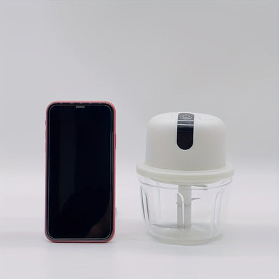 Picadora de ajo eléctrica inalámbrica USB de 350ML multifunción para picar ajo pequeño, picadora de ajo, picadora de pimienta, chile, nueces, molinillo de carne, procesador de alimentos / picadora de verduras, chile, carne, procesador de alimentos