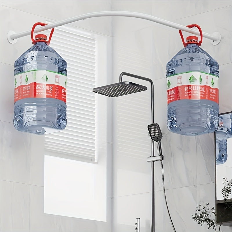 Juego de Cortinas de Baño con Barra Curva sin Agujeros, Juego de Barra para Cortina de Ducha, Barra Curva para Cortina de Baño, Cortina de Baño