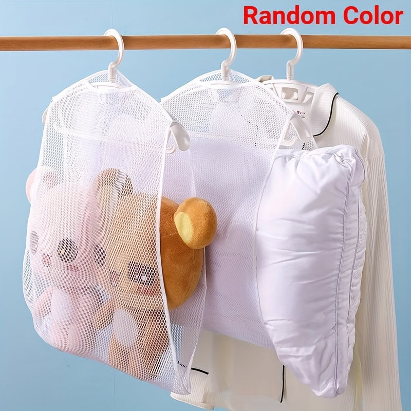 1/2 piezas de red multifuncional para secar ropa, bolsa de malla para almohadas y juguetes, cuidado de telas, ahorro de espacio y organización
