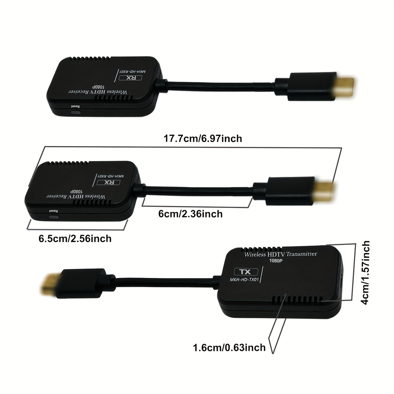 Transmisor sin varillas HD MTR1 y 2 Receptores, Kit de Amplificador HD 1080P, Rango de 50m/165 Pies para Espejo Pantalla de Portátil/Cámara/Teléfono en Monitor/Proyector/TV, TX adecuado para PS5, Xbox, Switch, Steamdeck y Consolas HD (1TX+2RX 1080P)