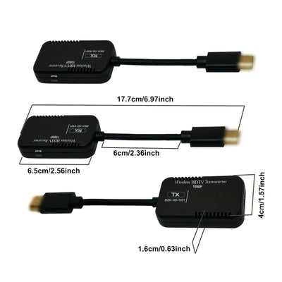 Transmisor sin varillas HD MTR1 y 2 Receptores, Kit de Amplificador HD 1080P, Rango de 50m/165 Pies para Espejo Pantalla de Portátil/Cámara/Teléfono en Monitor/Proyector/TV, TX adecuado para PS5, Xbox, Switch, Steamdeck y Consolas HD (1TX+2RX 1080P)