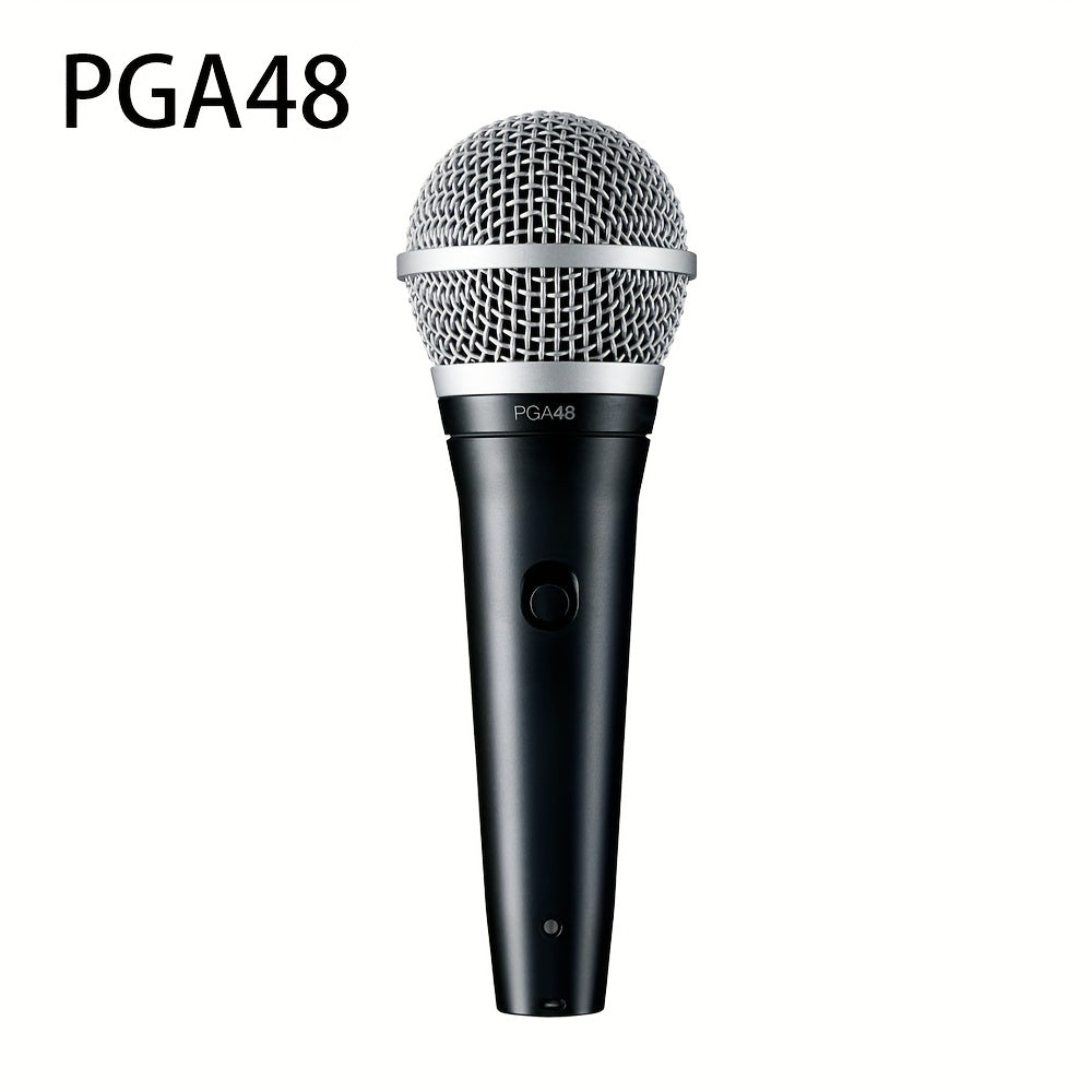 Micrófono de mano profesional G-MARK PGA48 con captación en forma de corazón, grabación USB y micrófono para actuaciones en vivo para karaoke, canto, iglesia, escuela y sesiones de conferencia - Diseño de enchufe, negro