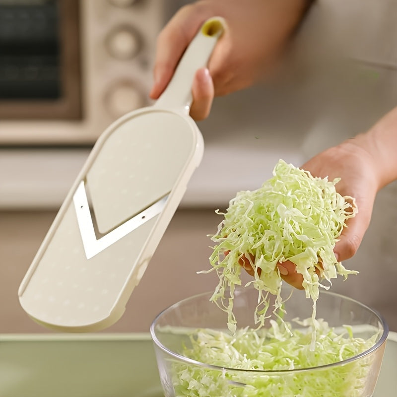 1pc Rallador manual multiusos para repollo - Herramienta cortadora y picadora de verduras de plástico - Fabricante de ensaladas para repollo finamente rallado y verduras verdes - Accesorio de cocina sin batería