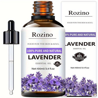 Aceite esencial de lavanda: 100% puro, ideal para masajes, baño, cuidado de la piel, rostro, cuerpo, uñas, cabello y pestañas