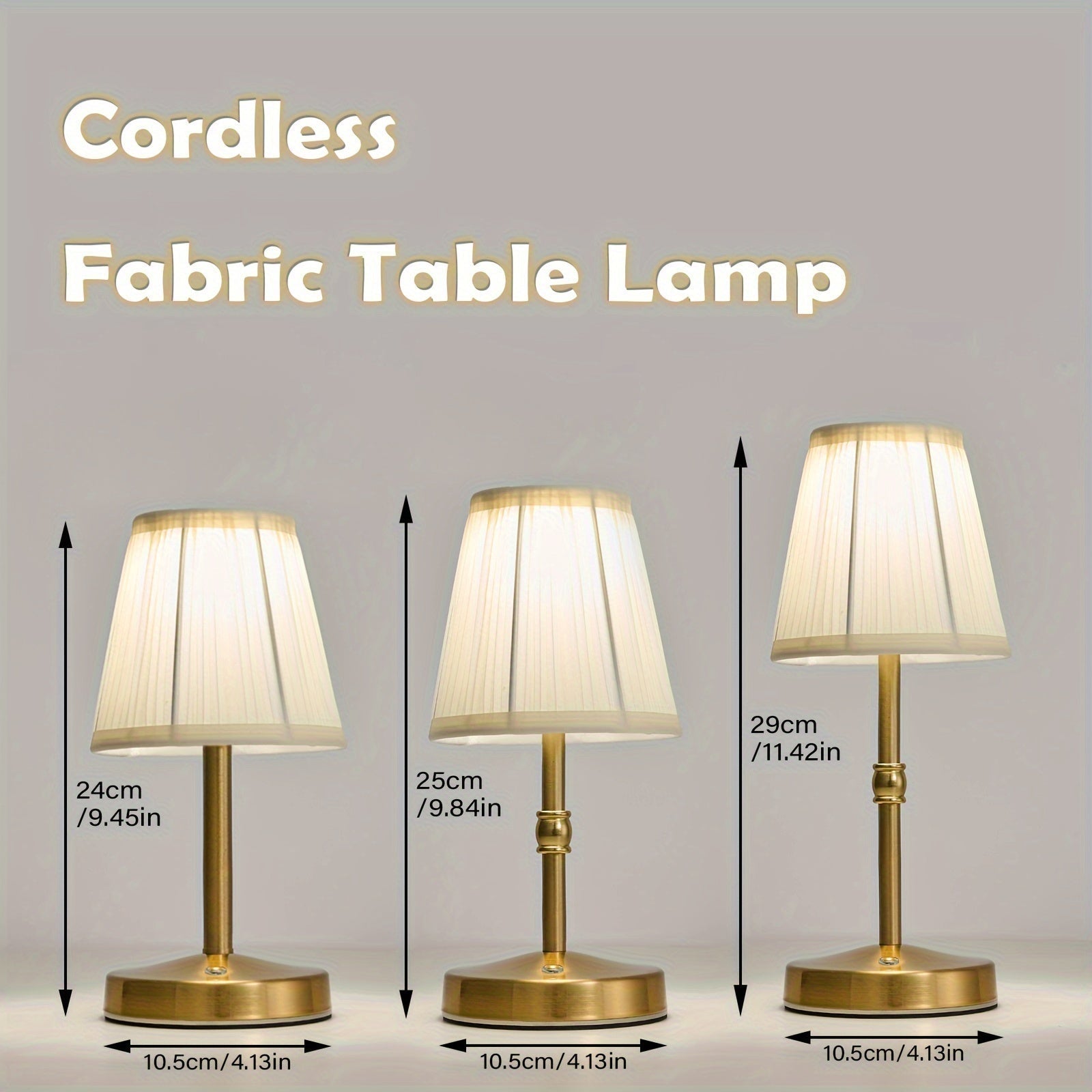 Lámpara de mesa LED inalámbrica con atenuador, batería recargable incorporada, brillo de 2 niveles, lámpara de mesa de patio, lámpara de noche de cabecera, luz ambiental para restaurantes, latón antiguo