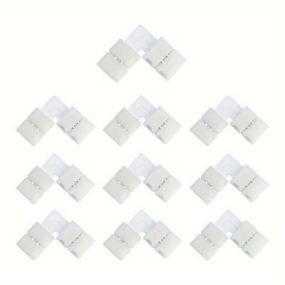 Conjunto de 5/10 piezas de Tiras LED sin Soldadura con Conector de Presión para Esquinas, Convertidor de Luz Monocromática Tipo Cinturón LT