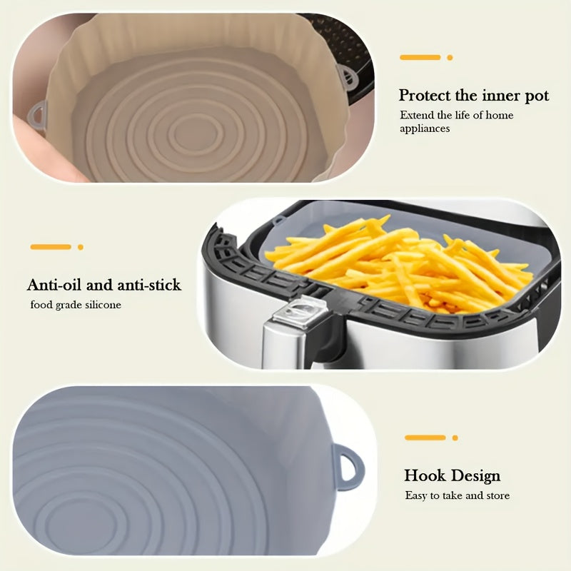 2 piezas de revestimientos de silicona para freidora de aire, bandejas para hornear reutilizables de 18,01 cm, accesorios para horno, herramientas para hornear, artilugios de cocina, accesorios de cocina
