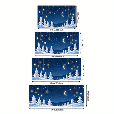 Lámpara de puerta 2D, 1 pieza, árbol de Navidad festivo y bola de luna, puerta - Poliéster duradero, no necesita electricidad, perfecto para decoración navideña, regreso a la escuela, fiestas hawaianas y de Halloween, uso interior/exterior, decoraciones