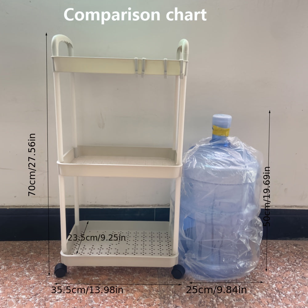Carrito de Almacenamiento Rodante Multinivel FUXUEFENG - Organizador de Plástico Blanco Versátil para Cocina, Baño y Dormitorio, Regalos de Navidad, FUXUEFENG