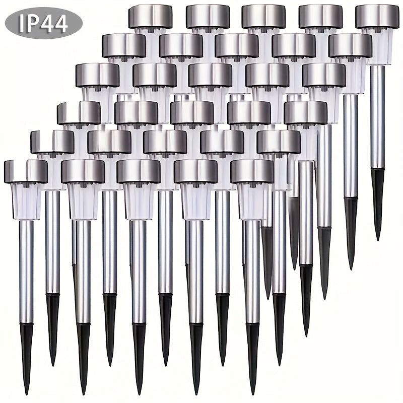 10 piezas de luces solares para exteriores para jardín, luces de sombra, luces LED de acero inoxidable, luces solares de jardín, luces de patio, para camino, patio, césped, pasarela, terraza y entrada, regalo de Navidad.