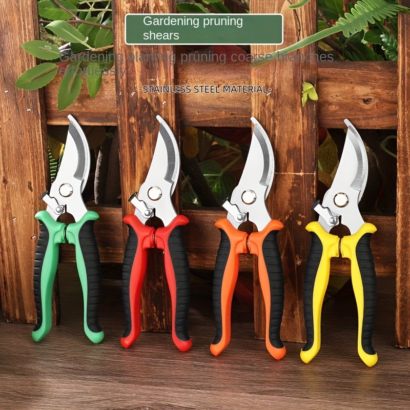 Tenazas de Jardinería Multiusos con Mangos Ergonómicos Antideslizantes, Cuchillas de Acero Inoxidable - Codificadas por Colores para Jardinaje, Arreglo Floral y Uso Doméstico - Tijeras Manuales Resistentes para Recorte de Ramas