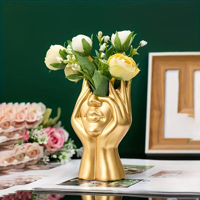 Jarrón de Resina con Cara Chic - Decoración Versátil para el Hogar y la Oficina para Sala de Estar, Estudio o Escritorio | Perfecto para Halloween, Navidad, Pascua, Acción de Gracias