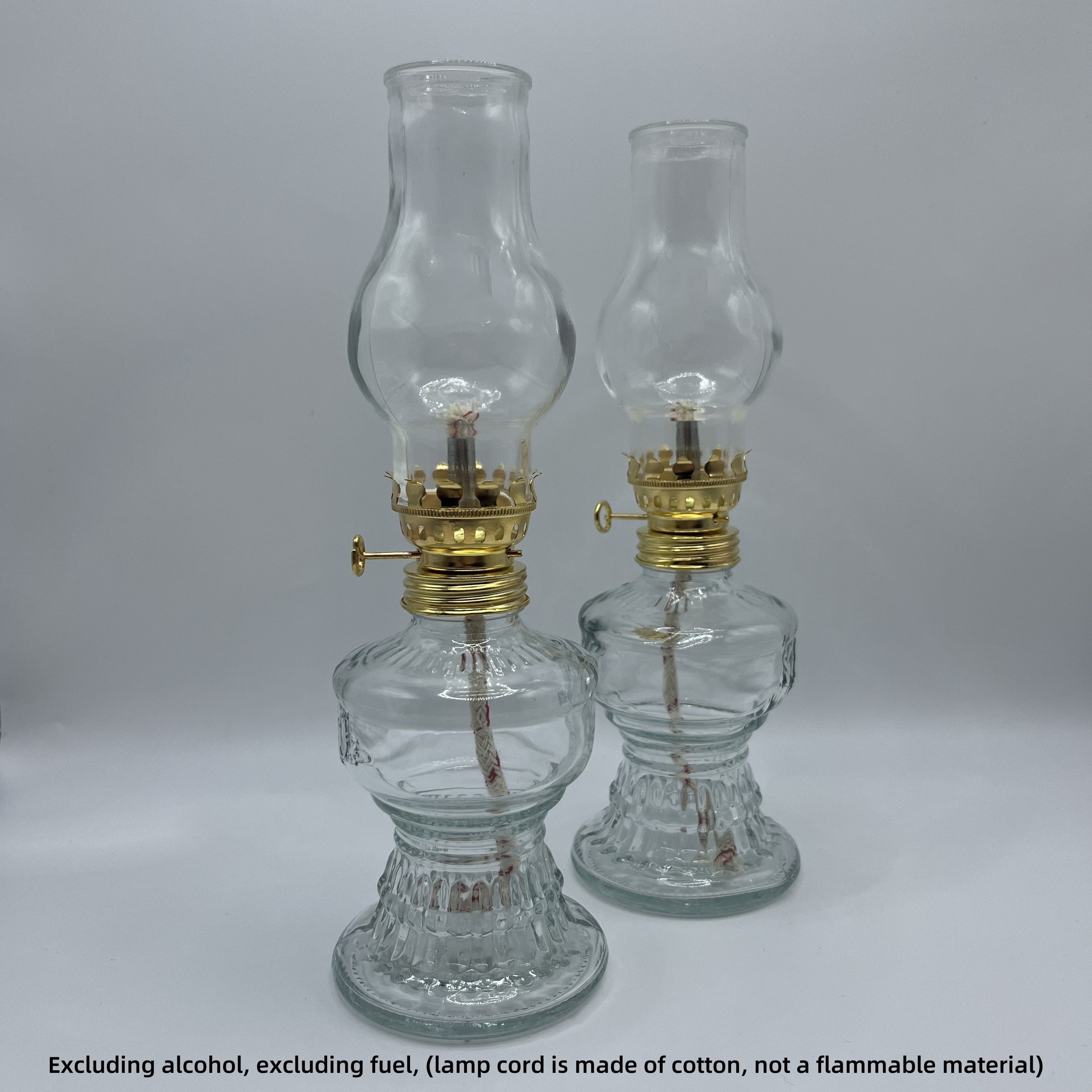 2 piezas Lámparas de queroseno vintage, Linternas de vidrio para camping al aire libre, Lámparas de mesa para patio, Portavelas decorativos, Lámparas de lectura ambientales, Iluminación de emergencia para apagones, No requiere batería