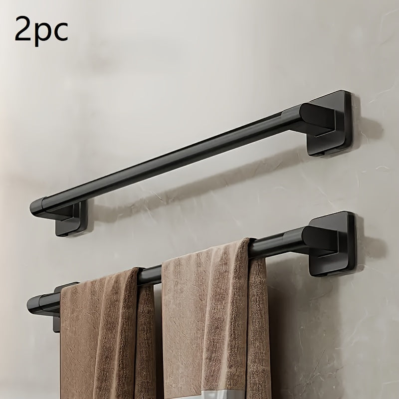 2 Piezas de Soporte para Toallas Sin Taladro, Organizador Montado en Pared con Alta Capacidad de Carga - Diseño Moderno y Minimalista para Baño, Cocina o Spa - Fácil Instalación, Construcción en Acero al Carbono, Almacenamiento Contemporáneo, Decoración
