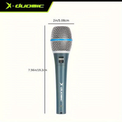 Micrófono Dinámico Profesional para Escenario y Canto en Vivo con Cable Universal
