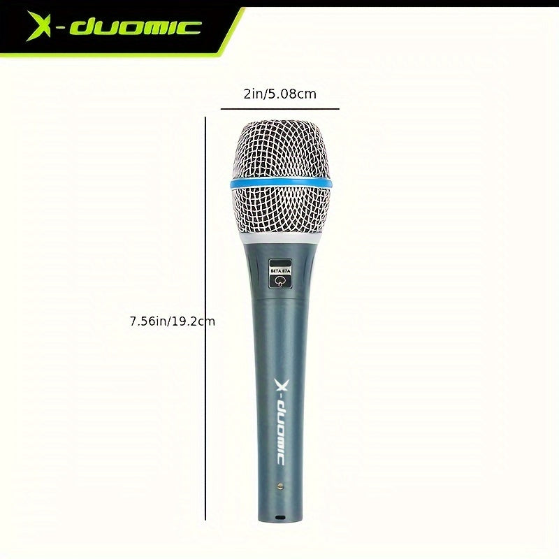 Micrófono Dinámico Profesional para Escenario y Canto en Vivo con Cable Universal